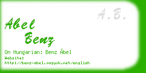 abel benz business card